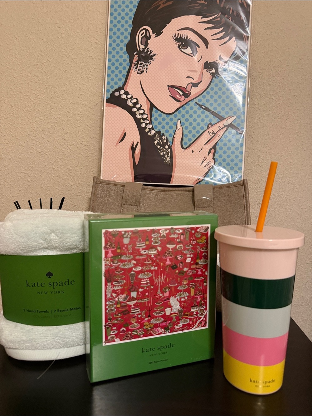 Kate Spade ♠️ Bundle 500 Piece Puzzle, KS Hand Towels, KS Tumbler NWT